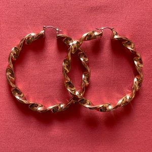 Jumbo 3” Twist Gold Hoops